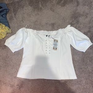 White off the shoulder top